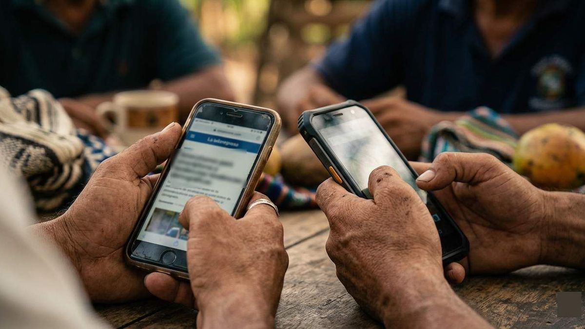 Mirando el celular