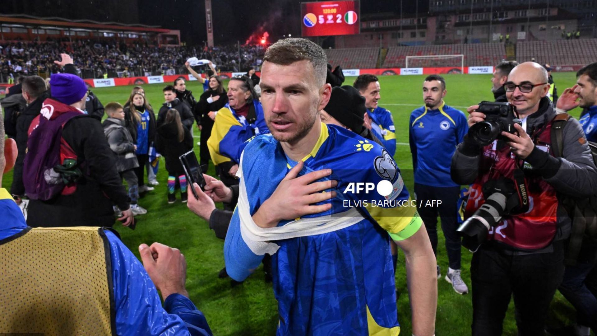 El delantero de 40 años clasificó a su selección al vencer a Italia.