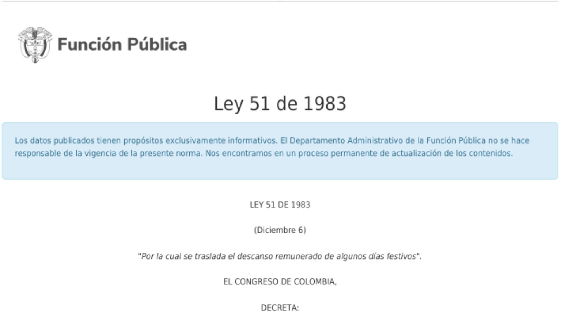 Ley 51 de 1983