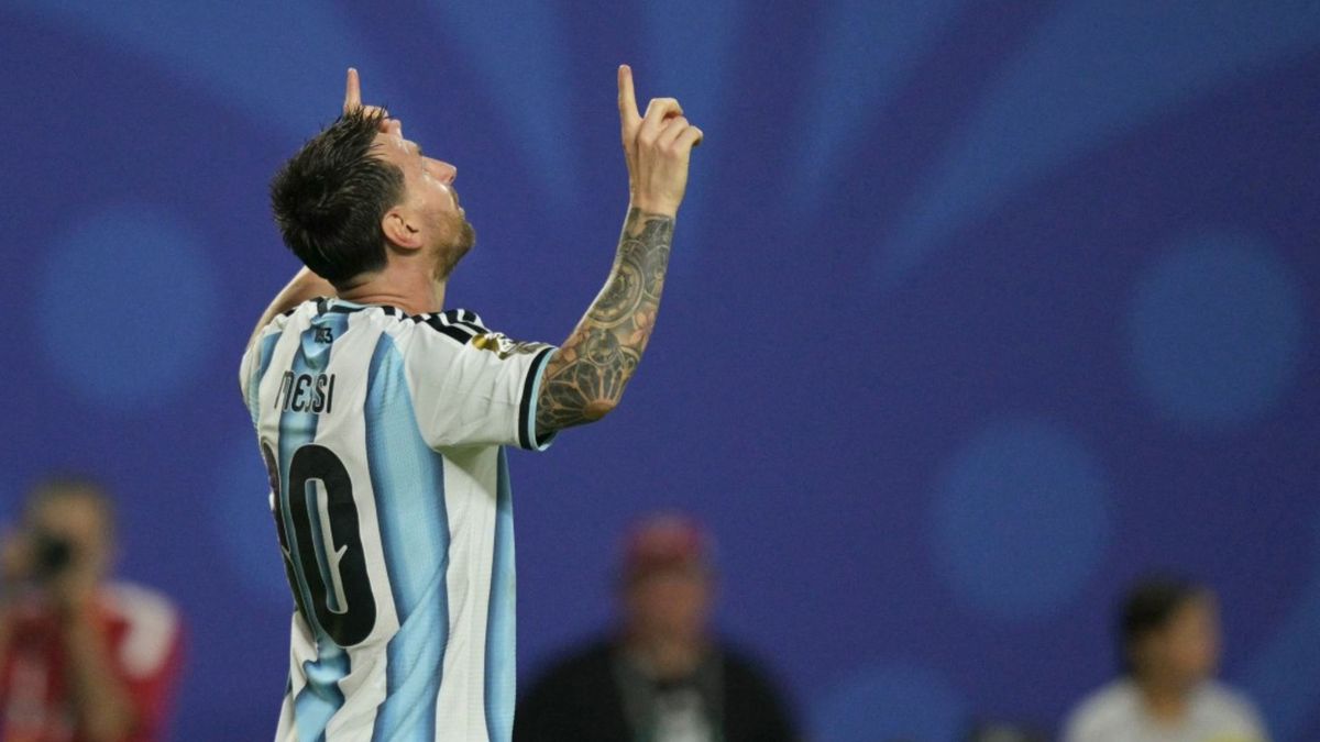 Messi celebró el triunfo argentino.