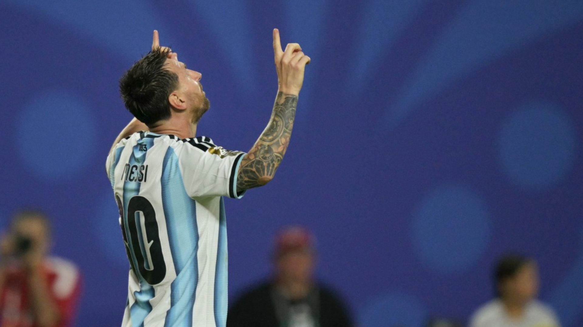 Messi celebró el triunfo argentino.