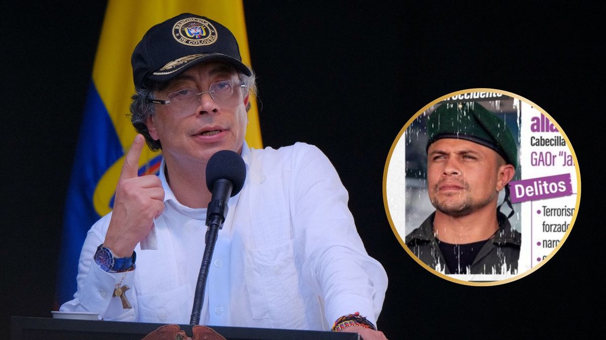 Presidente Gustavo Petro y alias Marlon, disidente de las Farc del Cauca abatido.