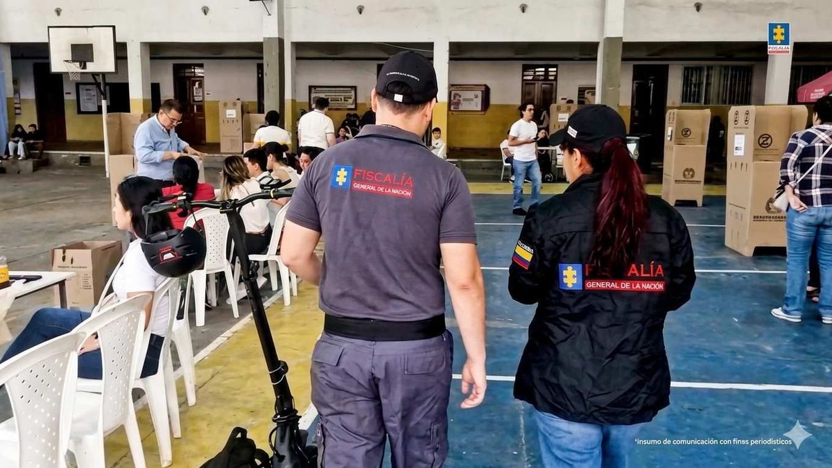 Funcionarios de la Fiscalía durante la jornada de elecciones