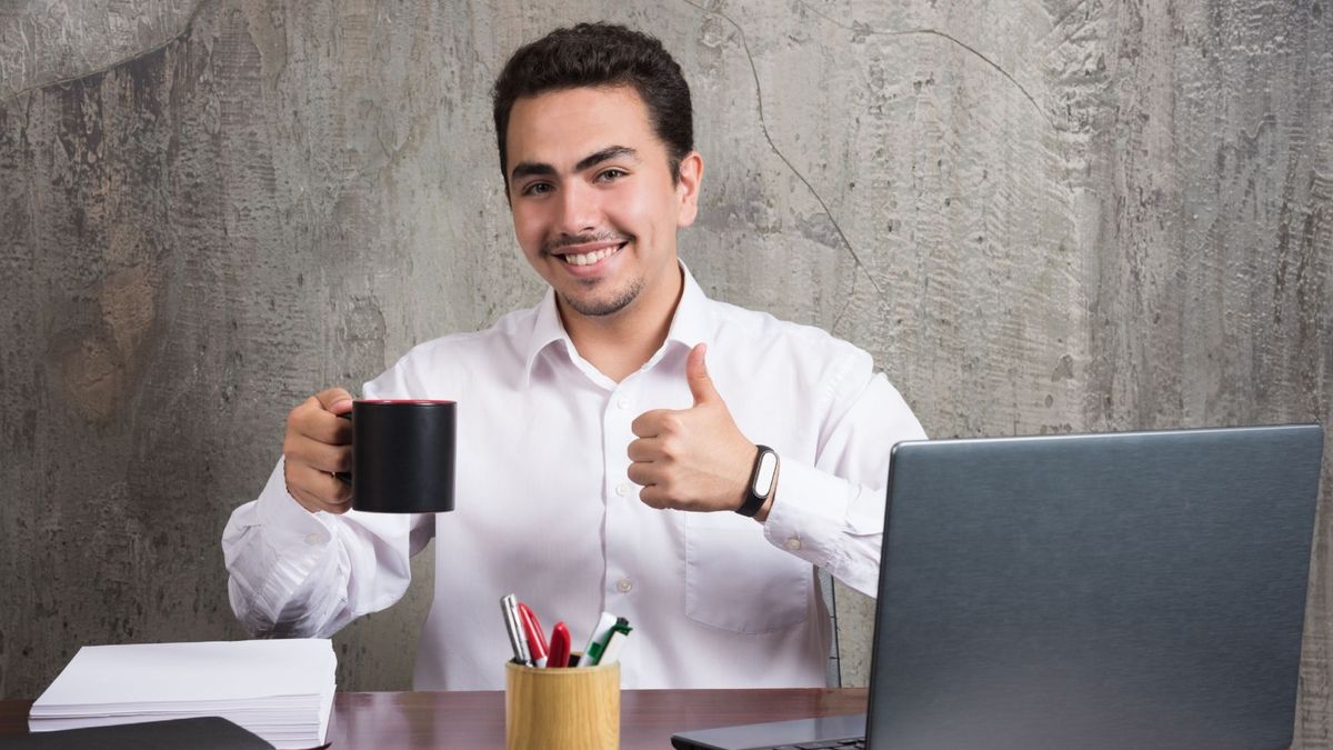 Trabajador feliz