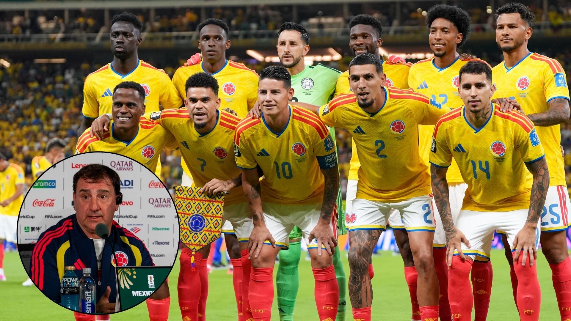 Selección Colombia y la formación ante RD Congo.