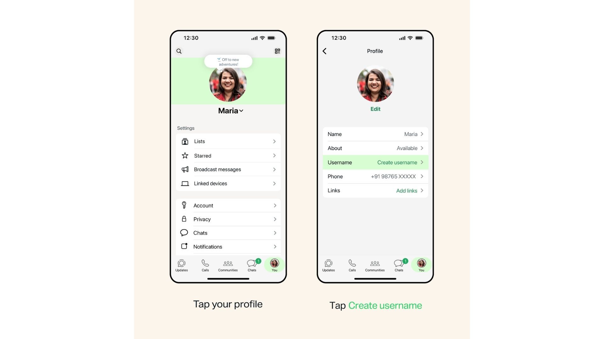 Así puede configurar un nombre de usuario en WhatsApp desde un dispositivo con iOS.