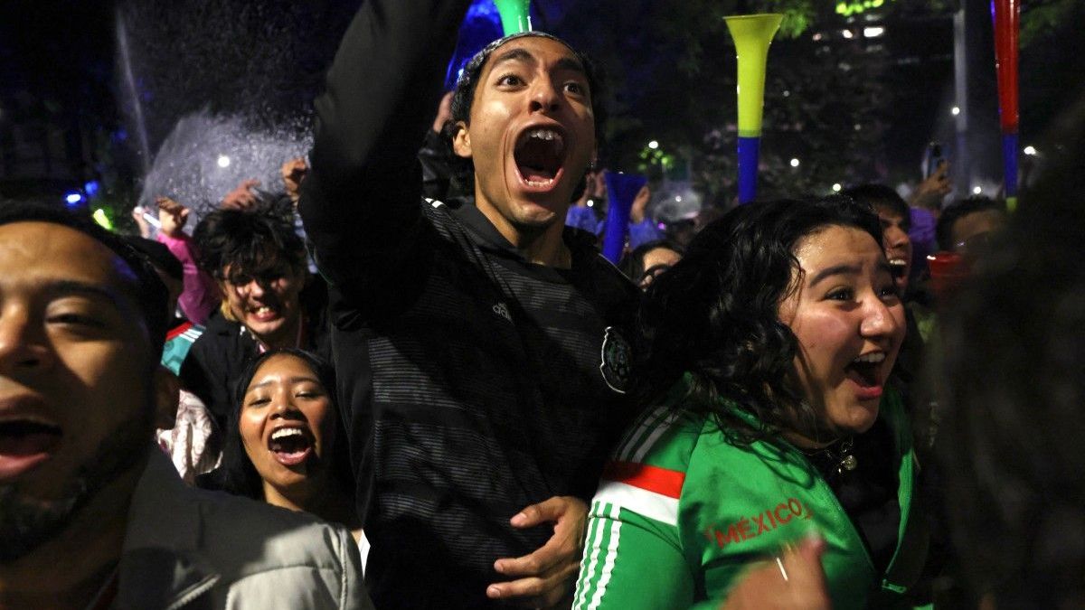 Celebración hinchas mexicanos Ciudad de México