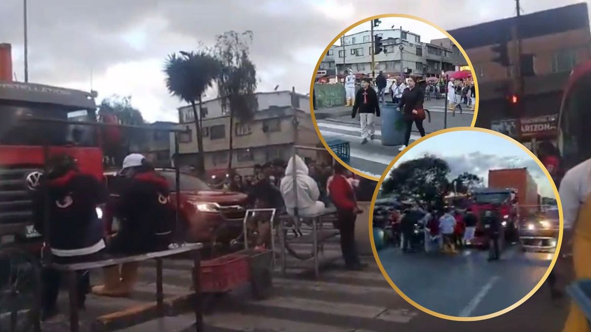 Bloqueos por protestas en el sur de Bogotá.
