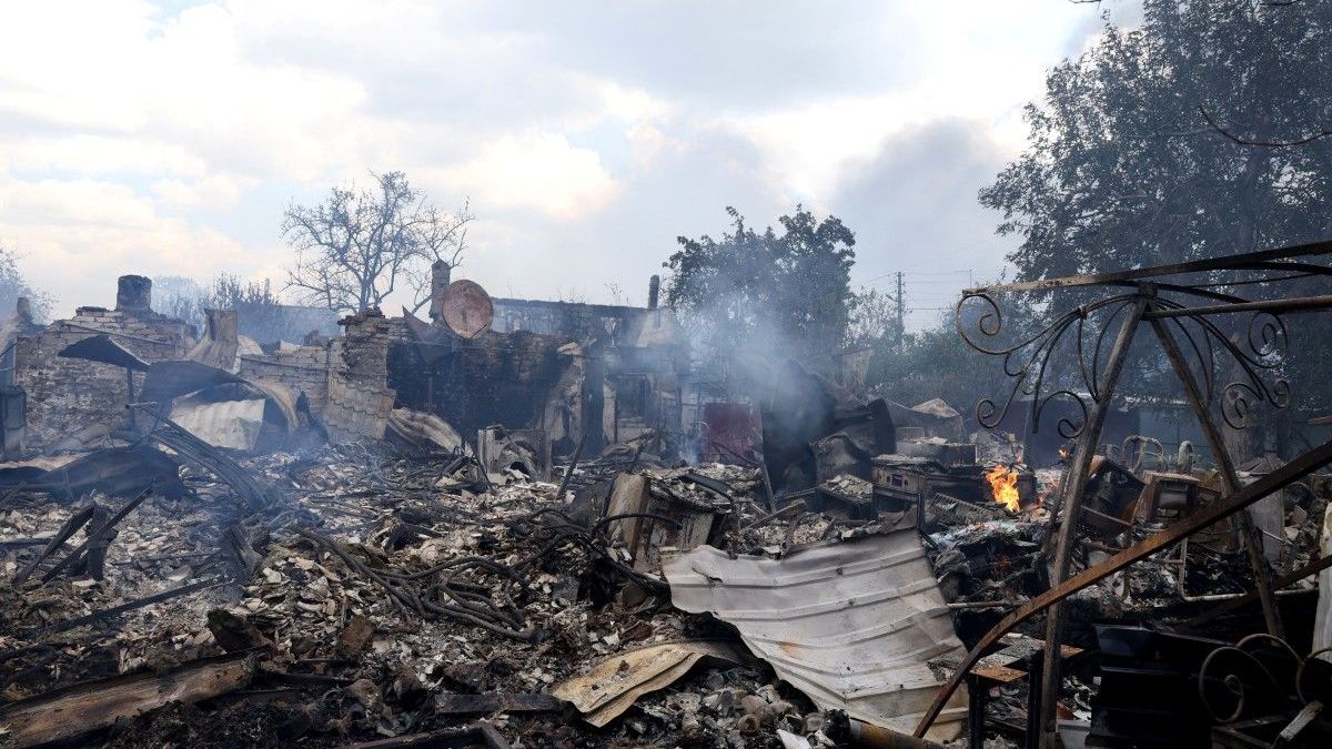 Zona residencial destruida en Vyshneve, un suburbio de Kiev