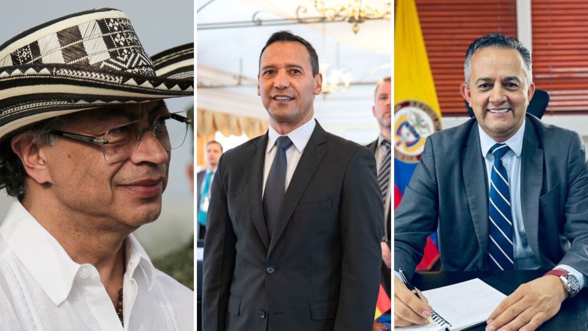 Presidente Gustavo Petro, ministro de Defensa, Pedro Sánchez y Juan Carlos Mazo, director de Indumil.