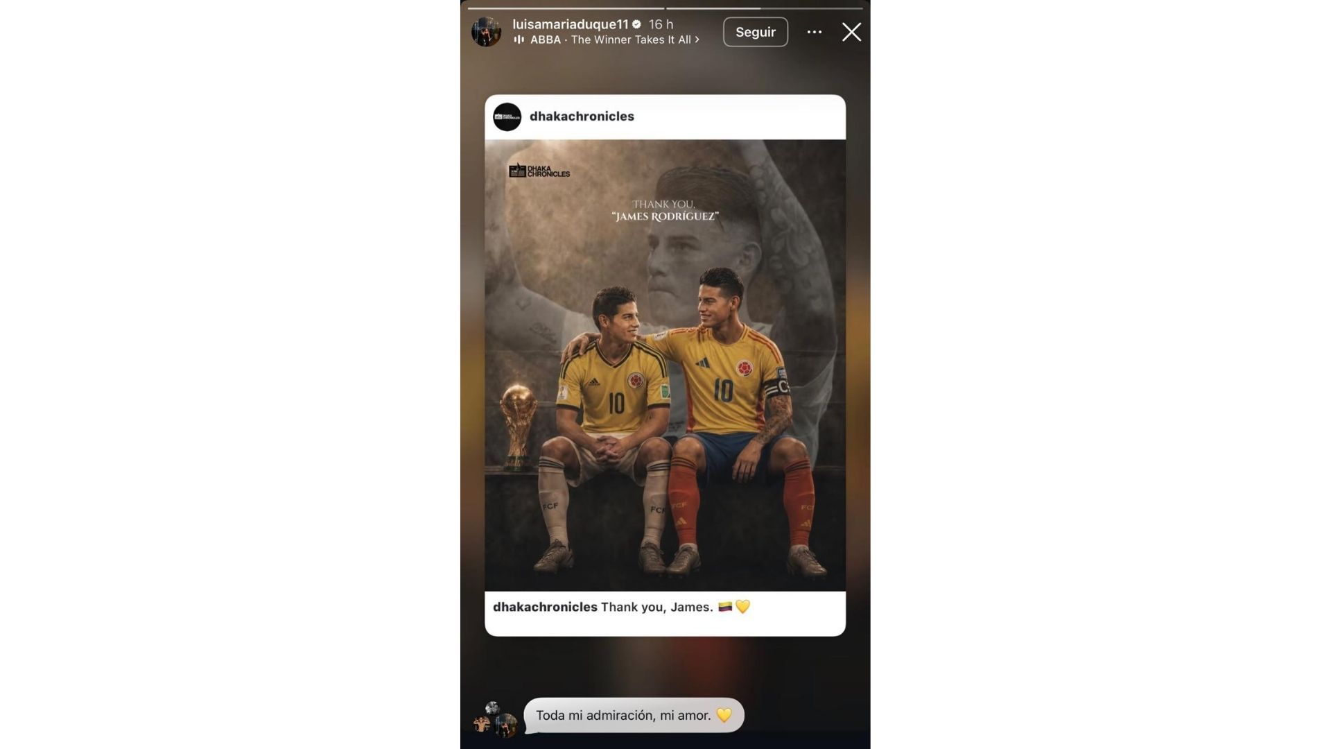 Luisa María Duque acompañó a la Selección Colombia durante el Mundial 2026 y, después de la eliminación, tuvo un gesto con el capitán del equipo.