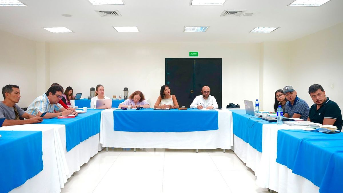 Ministra (e) de Ambiente, Irene Vélez, durante reunión sobre la delimitación del Páramo de Santurbán en Bucaramanga.