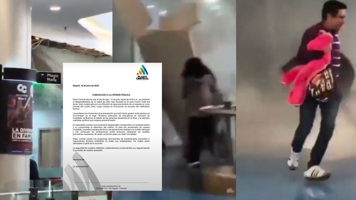 Plaza Central explica las causas del desprendimiento de un panel del techo y asegura que no hubo personas lesionadas