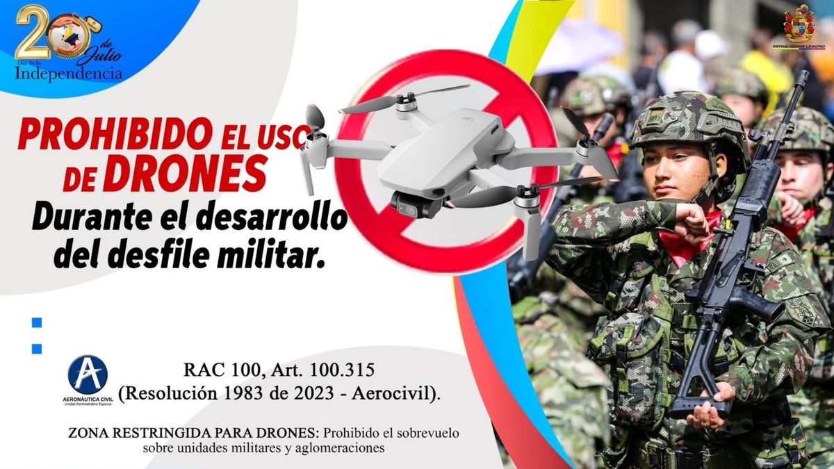 Prohiben vuelos de drones en el Quindío para este 20 de julio