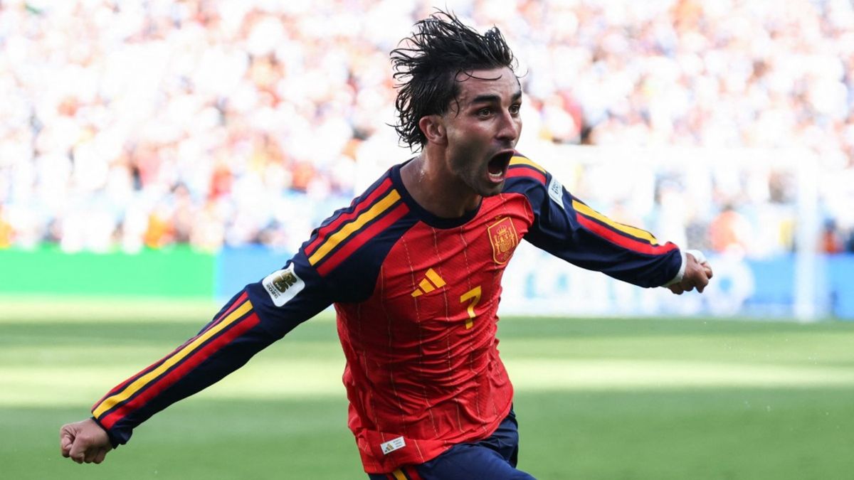 Ferran Torres celebra gol de España ante Argentina en la final del Mundial 2026