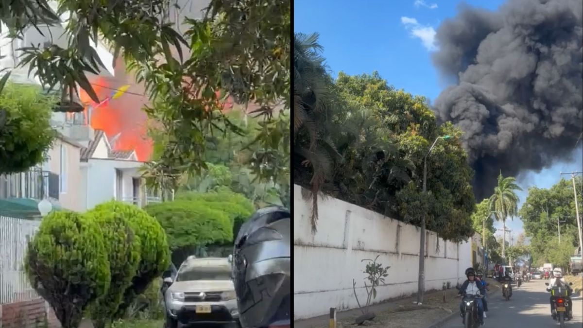 Incendio estructural tiene en riesgo viviendas del sector Zona Industrial Las Delicias en Cali