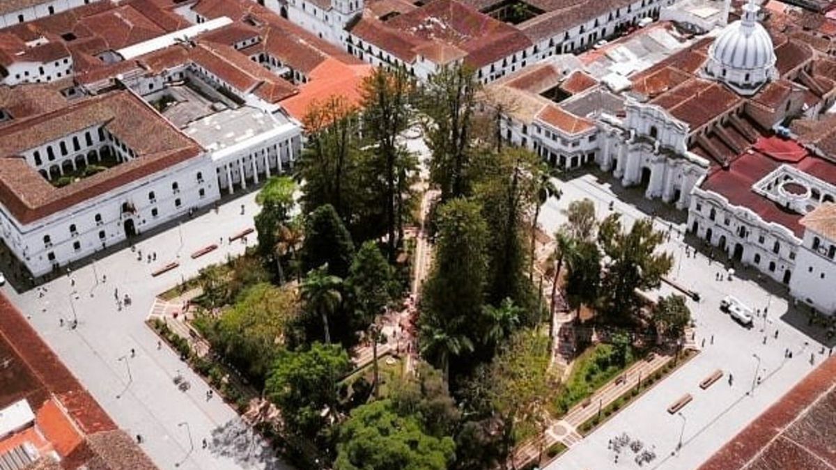 Parque Caldas Manuko Arteaga, en Popayán donde se podría realizar el acto de posesión del presidente electo de la república Abelardo de la Espriella.