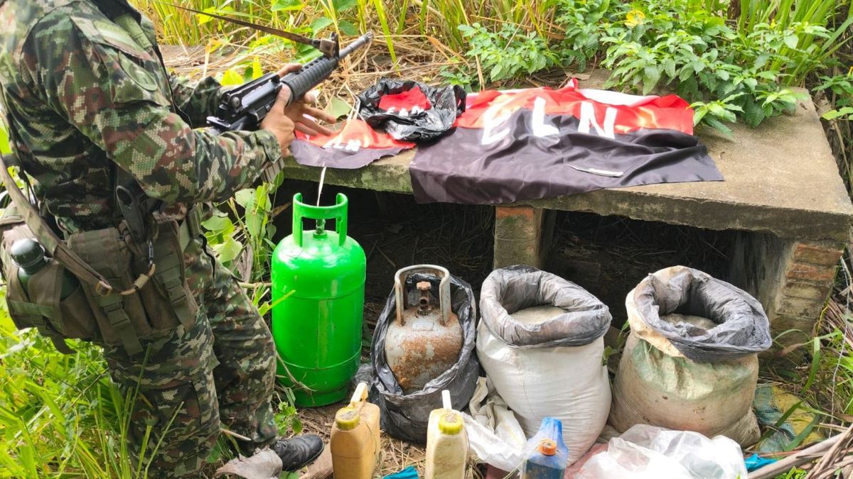 Ejército halló explosivos del ELN en Santiago.