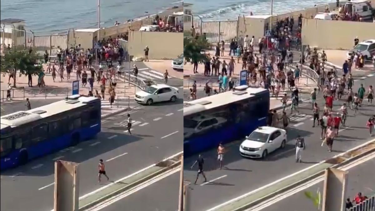 Migrantes magrebíes cruzan a Ceuta, España