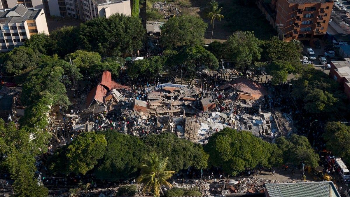 Edificio derrumbado en Cali tras el terremoto del 11 de agosto