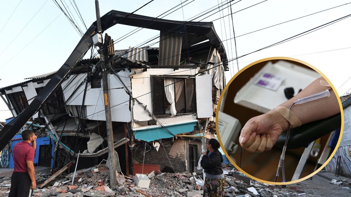Donación de sangre para ayudar a las víctimas del terremoto en Colombia.