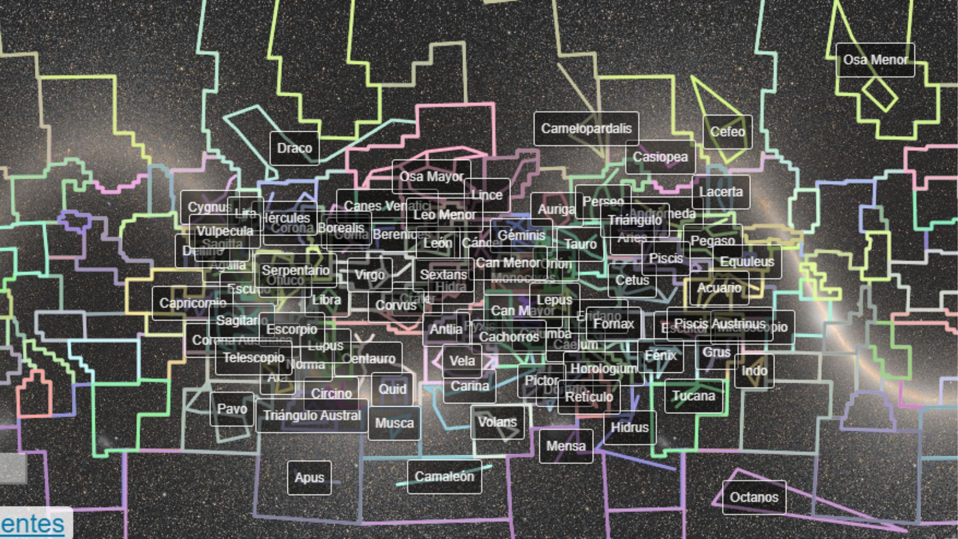 El universo desde la vista del telescopio.