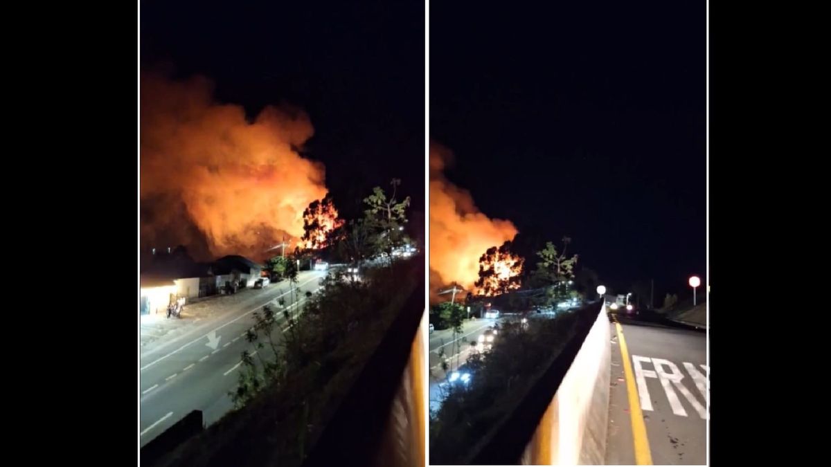 Incendio en vía La Vega - Bogotá.