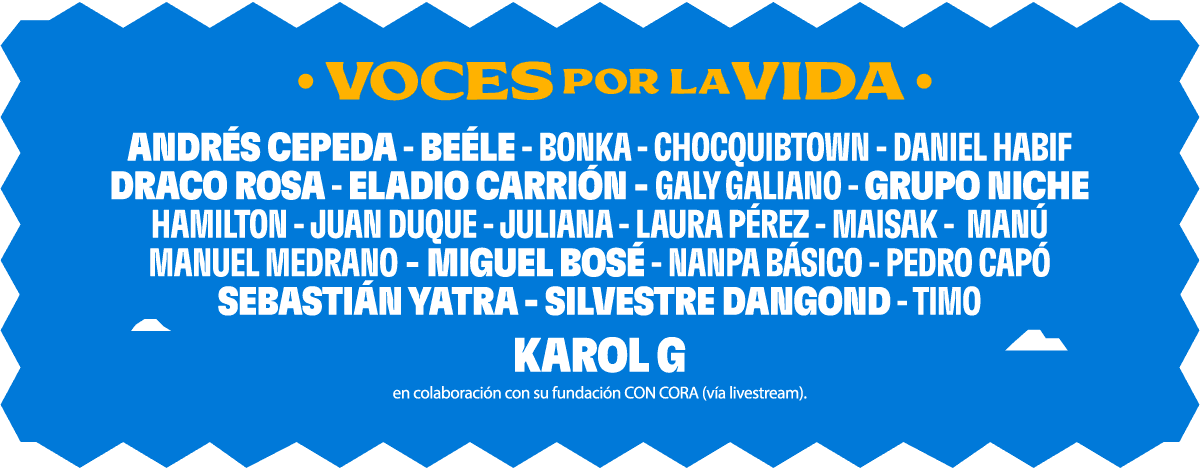 Lista de artistas invitados en el concierto