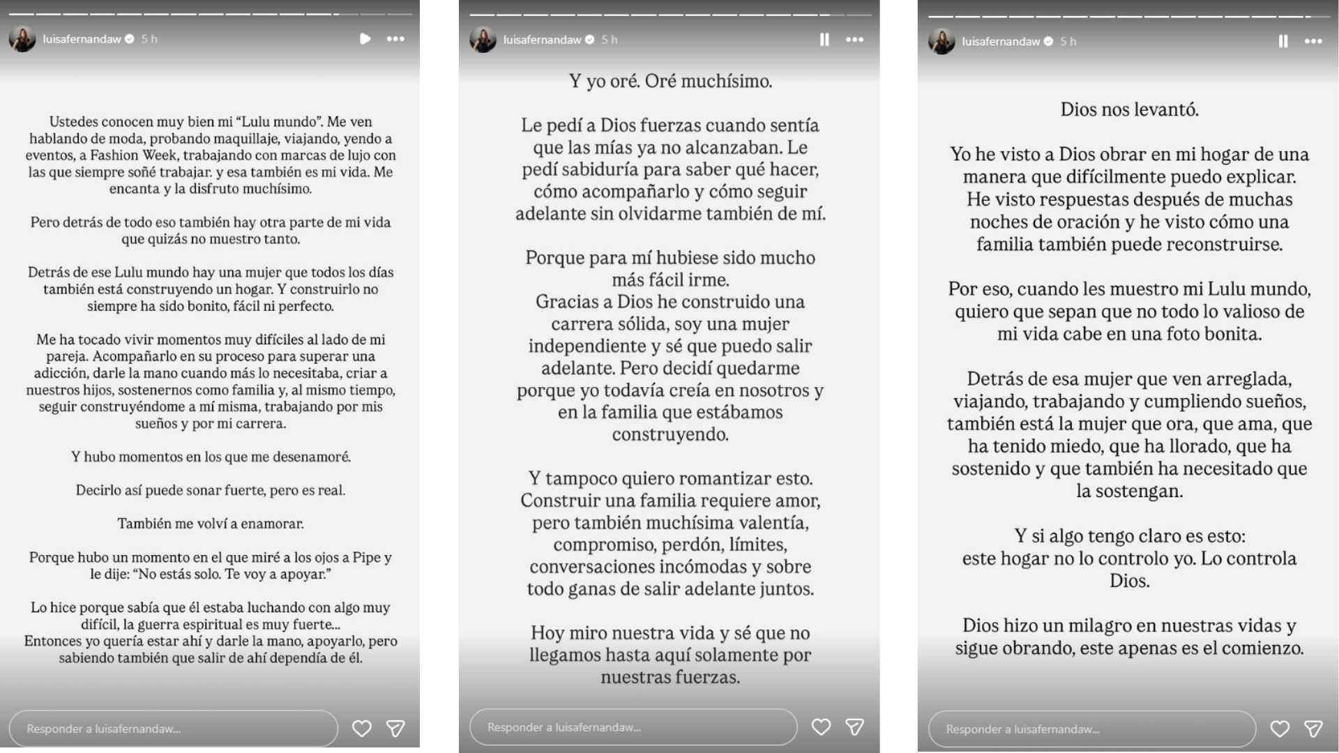 Luisa Fernanda W habló de los momentos que vivió junto a Pipe Bueno durante su proceso para superar una adicción.