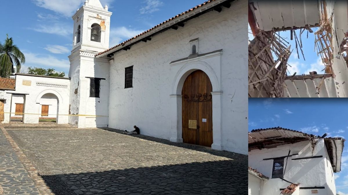 Parte del techo de la capilla de La Merced se desplomó
