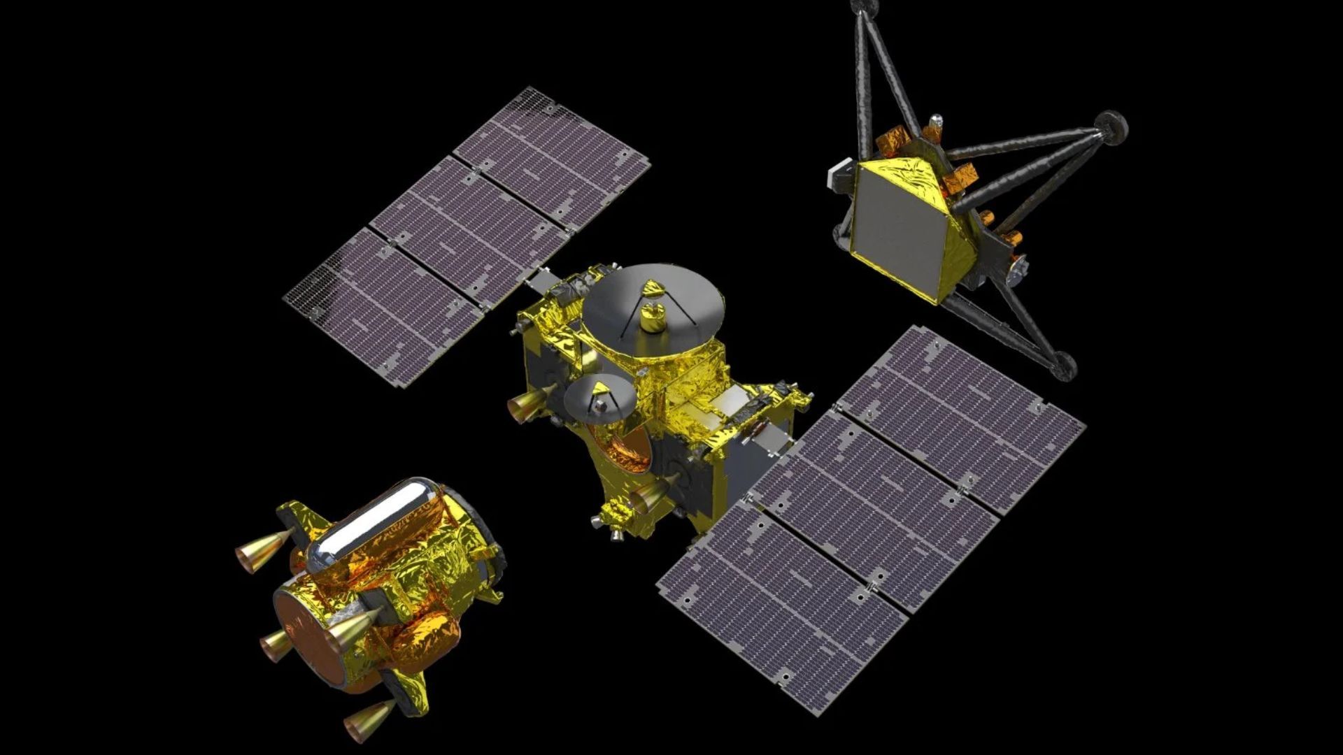 La misión MMX está compuesta de tres módulos de vuelo; cada una tiene relevancia para el cumplimiento de la misma.