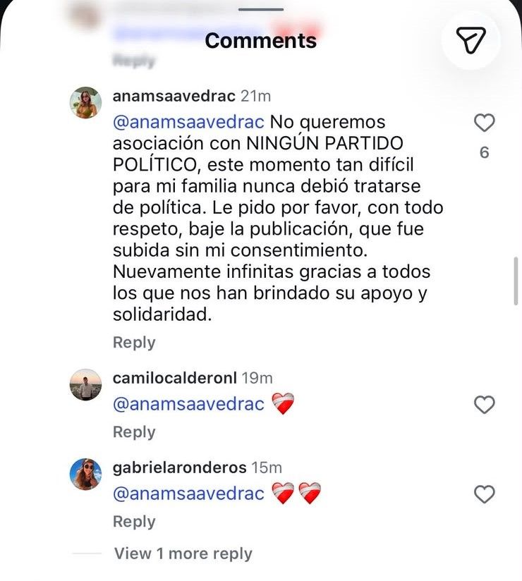 Mensaje Ana María Saavedra