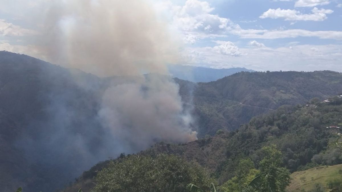 Incendio en el norte de Caldas