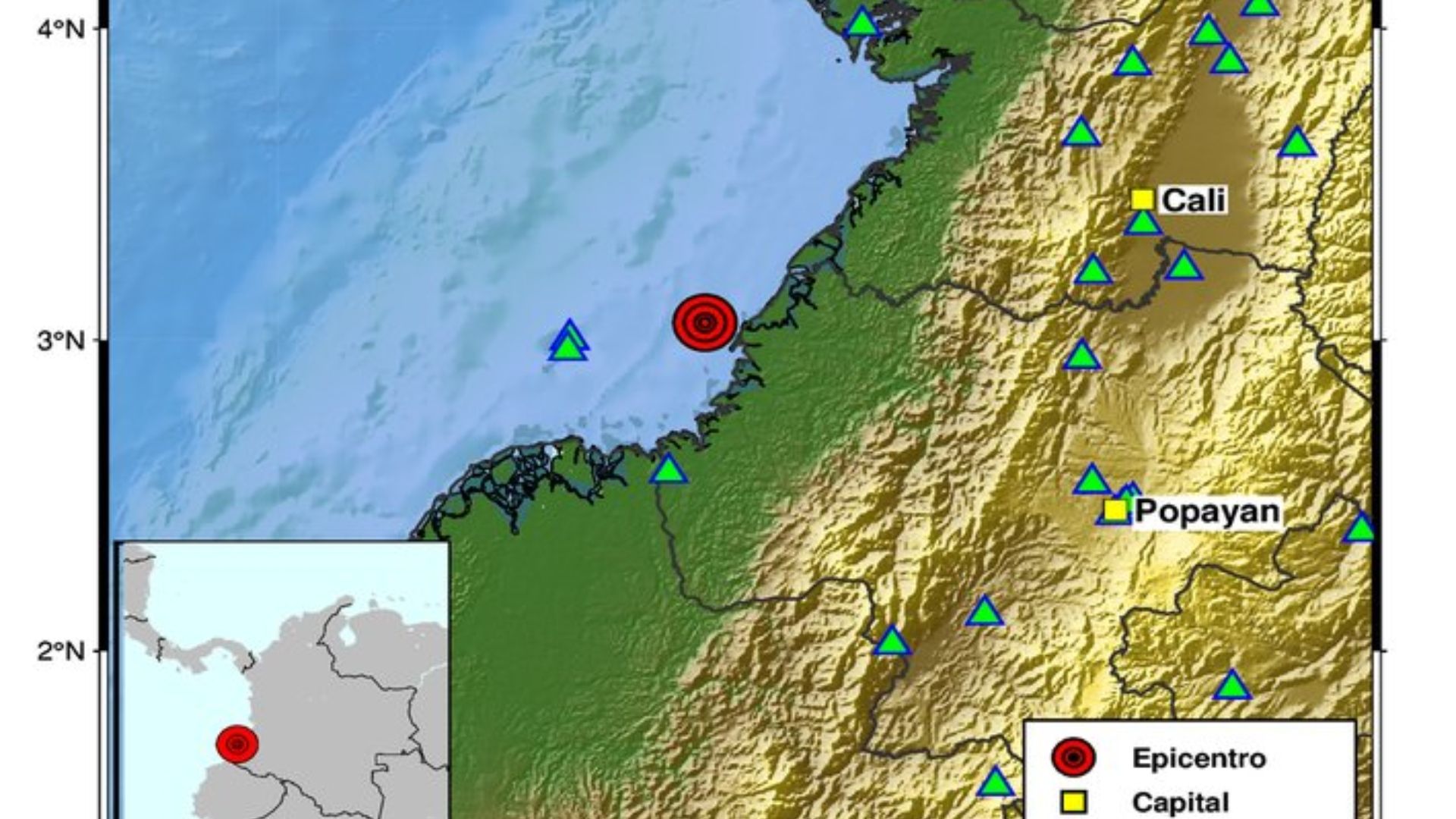 Sismos suroccidente Colombia