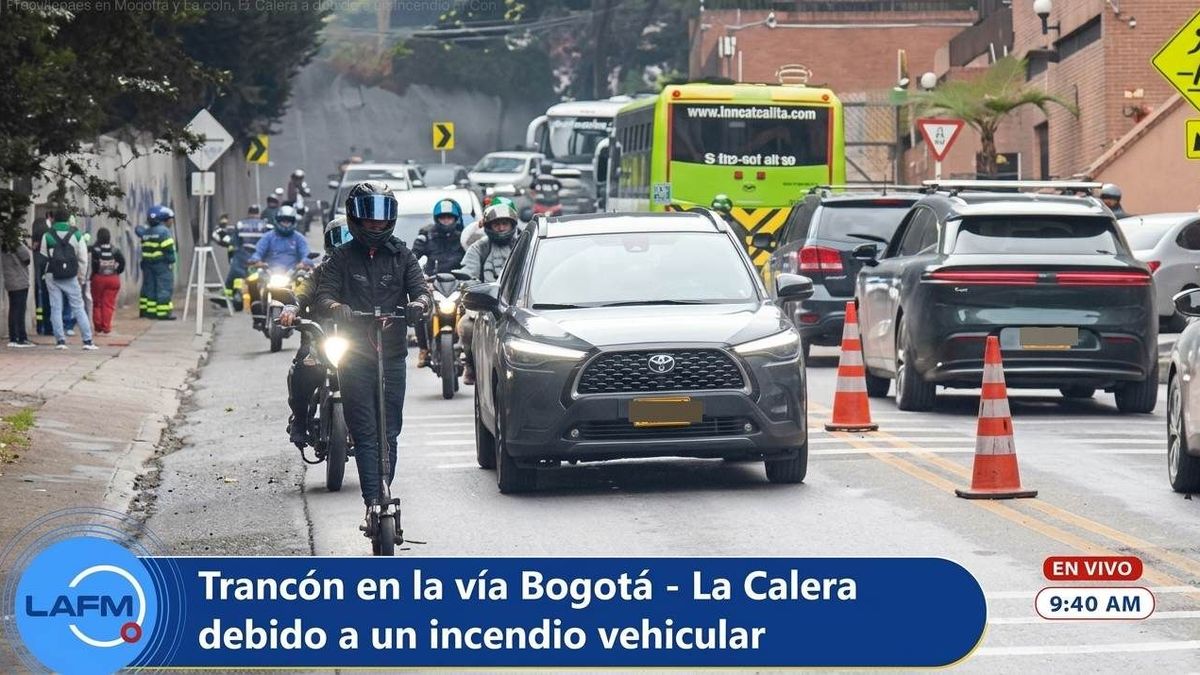 Monumental trancón en Bogotá vía La Calera