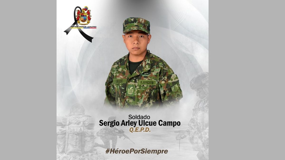 Soldado asesinado en el Cauca.