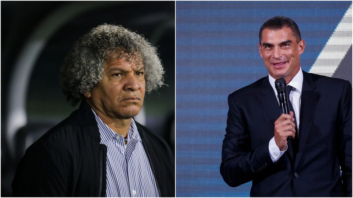 Alberto Gamero (técnico de Millonarios) y Faryd Mondragón (exarquero y comentarista deportivo)
