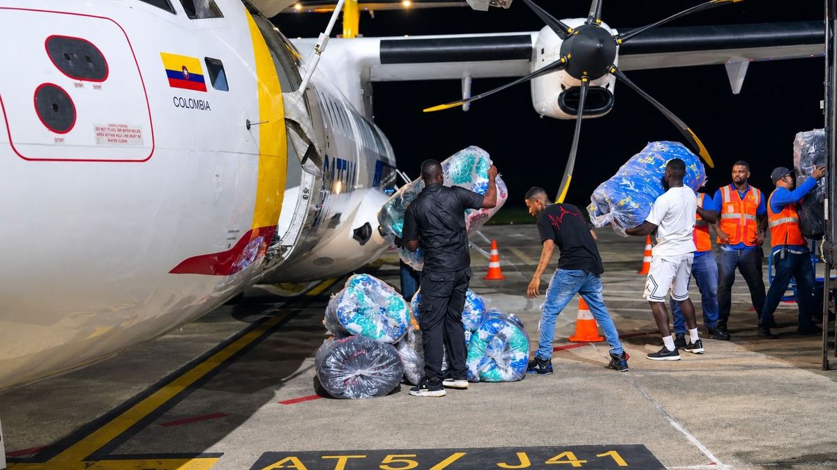 Las ayudas enviadas a Chocó en los vuelos de Satena.