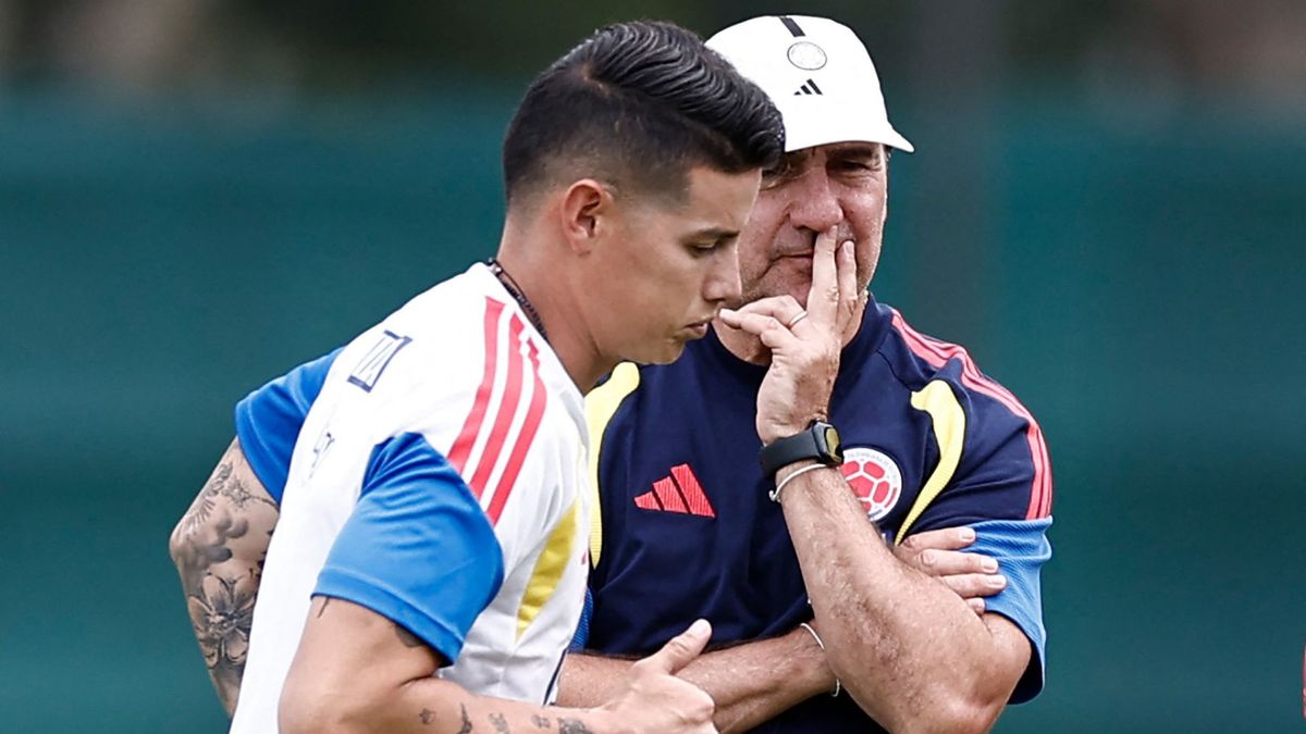 James Rodríguez y Néstor Lorenzo en la Selección Colombia