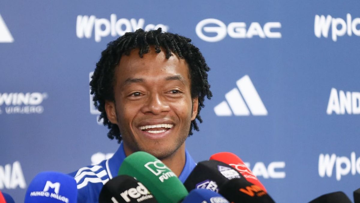 Juan Guillermo Cuadrado en su presentación con Millonarios
