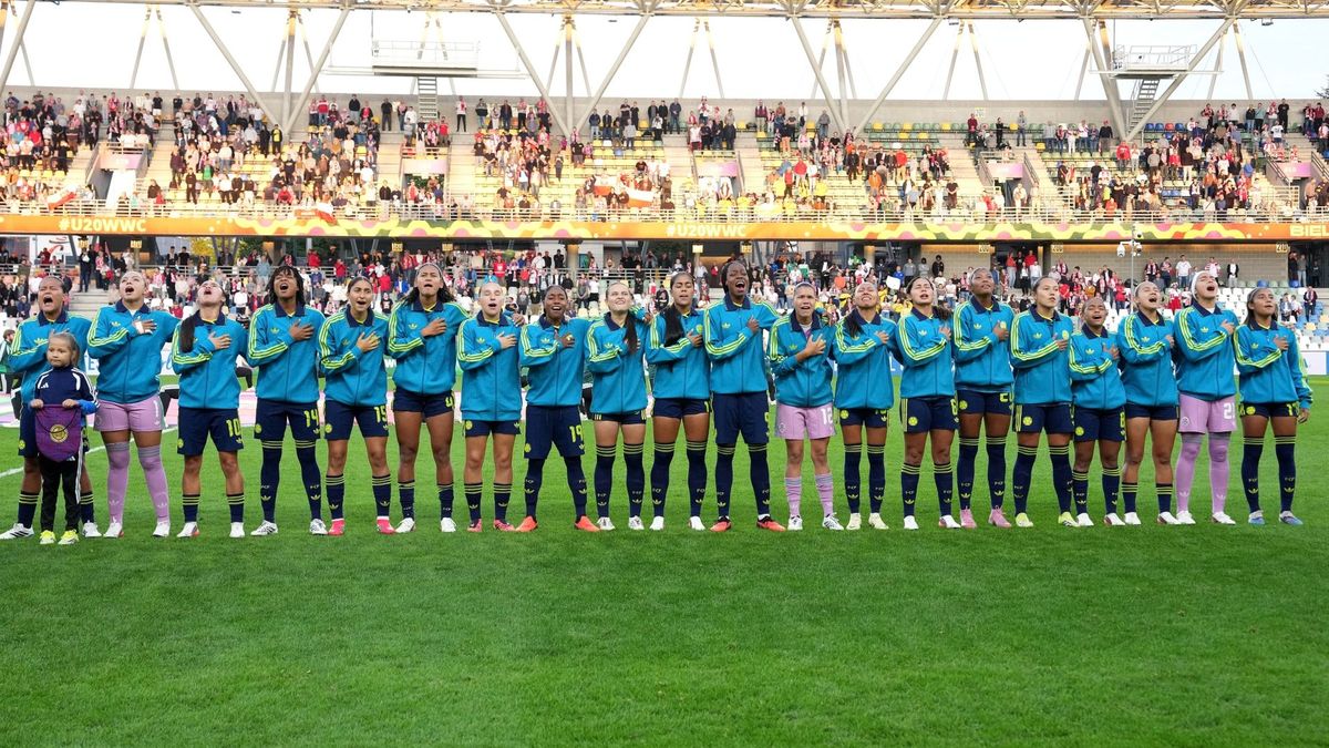 Selección Colombia Femenina sub-20 en su partido contra Polonia