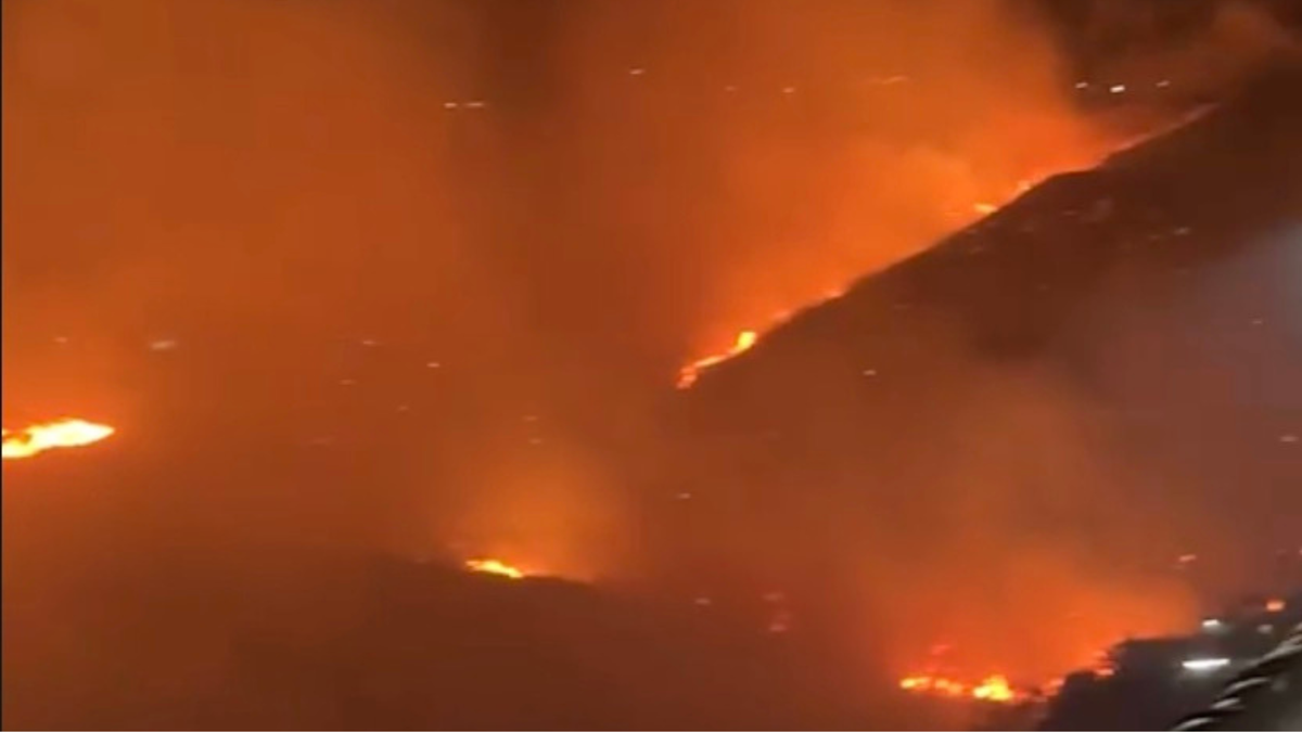 En el sector Alto Menga se registró un incendio forestal de grandes magnitudes.