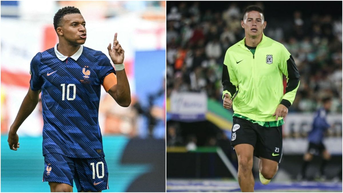 Kylian Mbappé y James Rodríguez usando prendas Nike