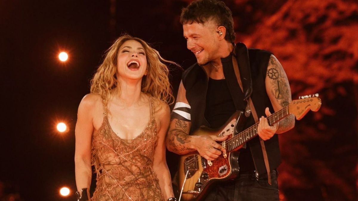 Shakira y Alejandro Sanz en su concierto de Madrid