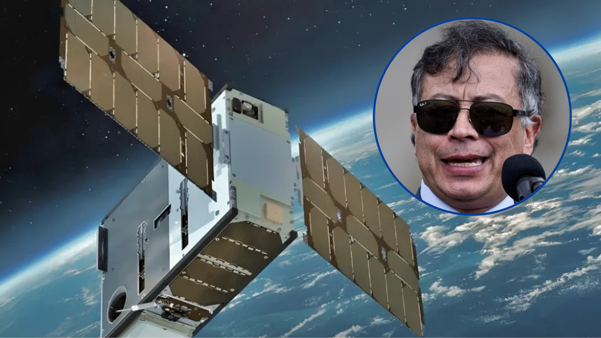 Satélite FACSAT-2 Chiribiquete y presidente Gustavo Petro.