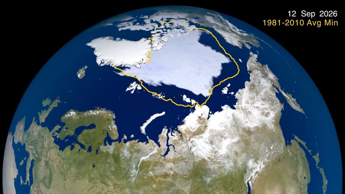 La NASA mostró mediante imágenes diarias cómo cambió la extensión del hielo marino del Ártico entre el 15 de marzo y el 12 de septiembre de 2026.