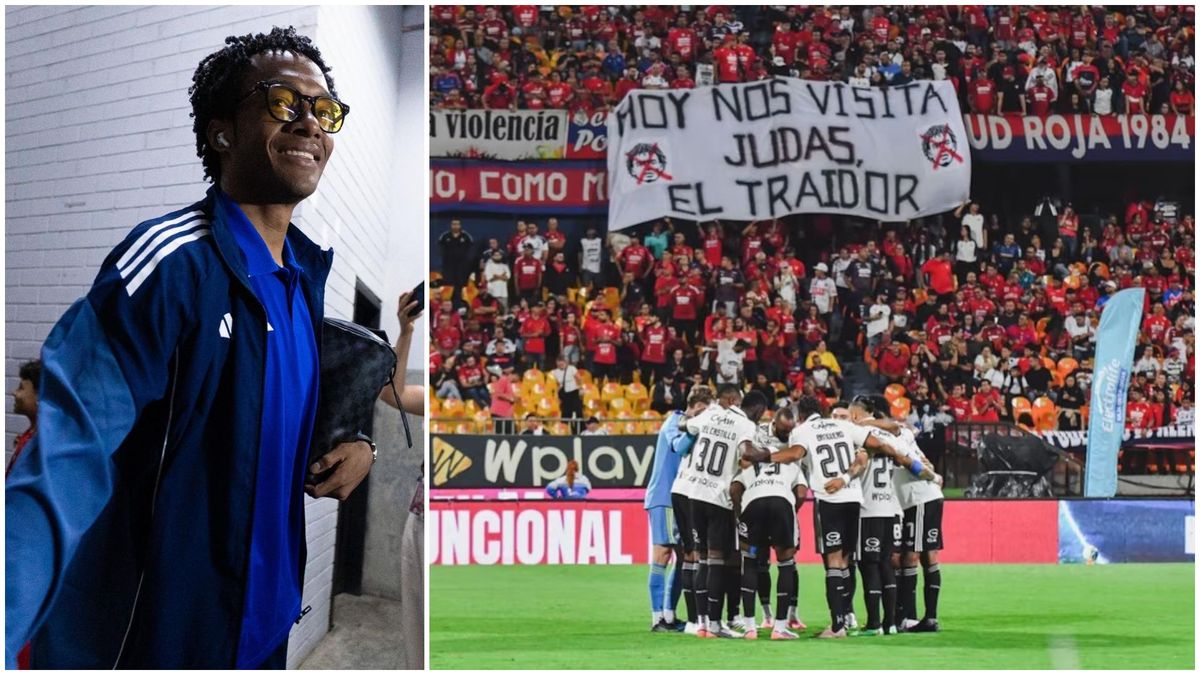 Juan Guillermo Cuadrado y la pancarta "Judas, el traidor" en su contra