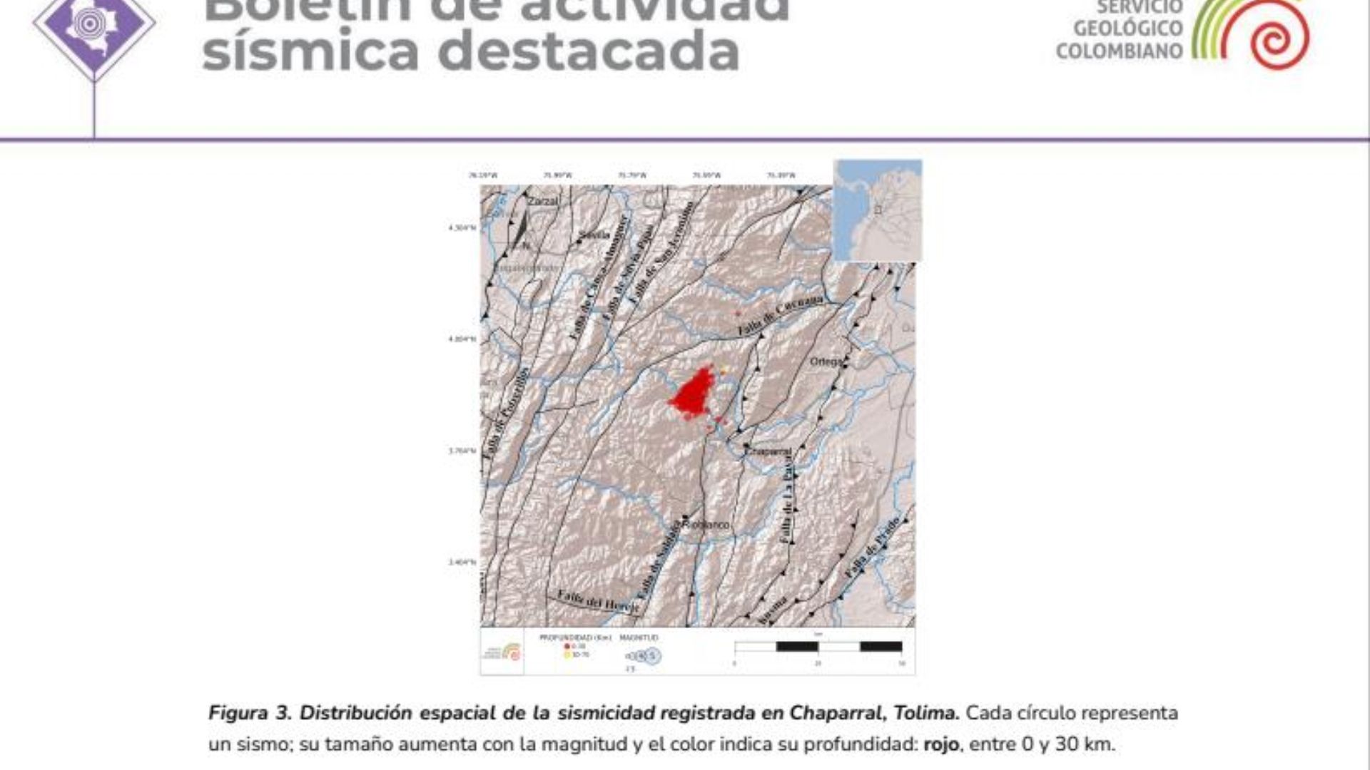 Sismos en Chaparral, Tolima