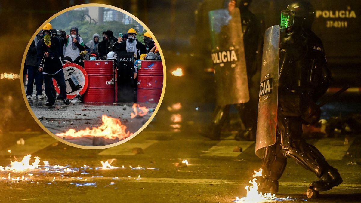 Disturbios y violencia en medio de las protestas en Colombia.