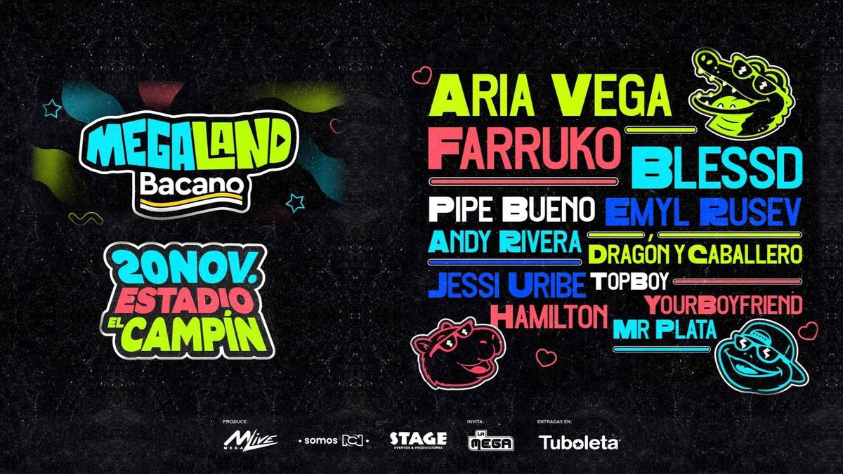 Megaland Bacano 2026 confirmó su cartel para el 20 de noviembre en El Campín y ya están disponibles las entradas para público general.